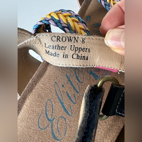 Elite Multi-Color Leather Sandals Size 8 - Picture 12 of 13